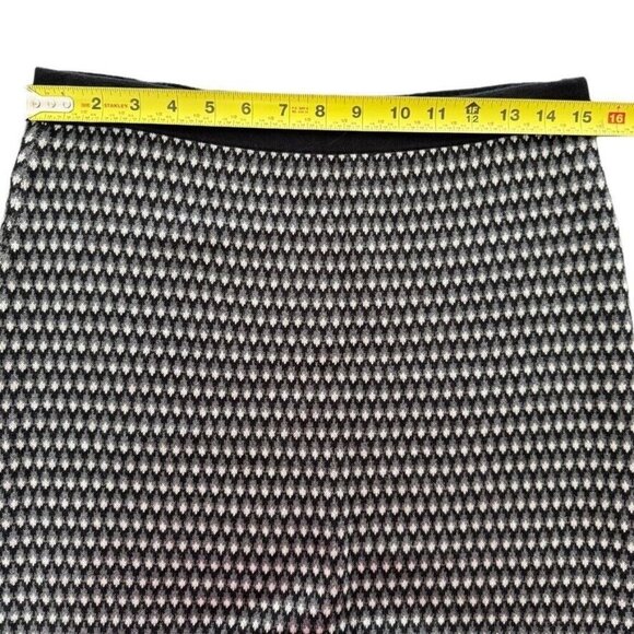 Willi Smith Stretch‎ Knit Straight Black Gray Diamond Print Skirt - Picture 5 of 9